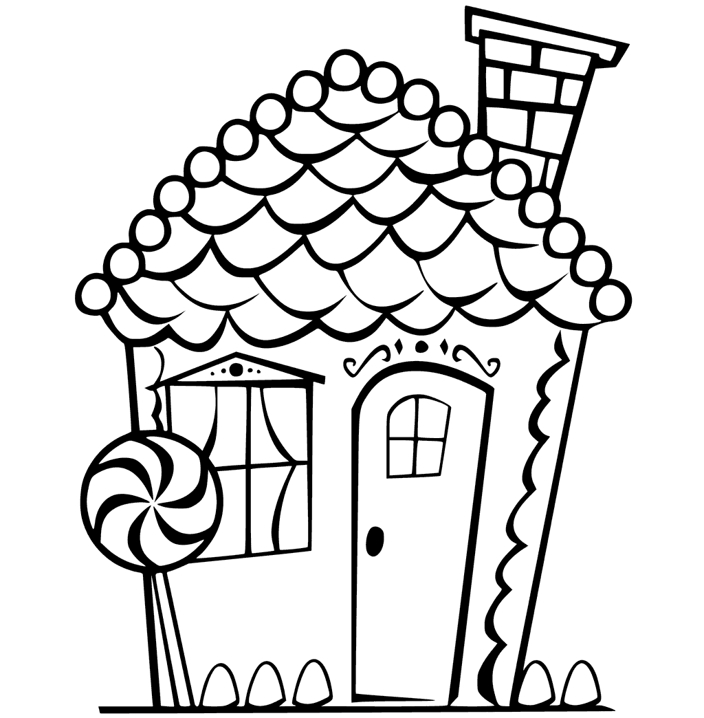 Gingerbread House Printable For Kids Coloring Page
