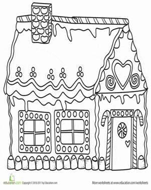 Gingerbread House Coloring Page