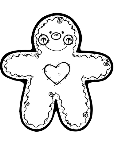 Gingerbread Man For Kids Coloring Page
