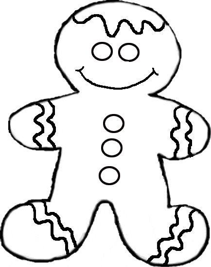 Gingerbread Man Great Coloring Page