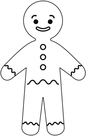 Gingerbread Man Image For Children Coloring Page