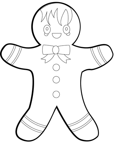 Gingerbread Man Picture For Children Coloring Page