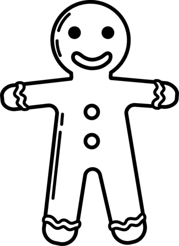 Gingerbread Man Picture For Kids Coloring Page