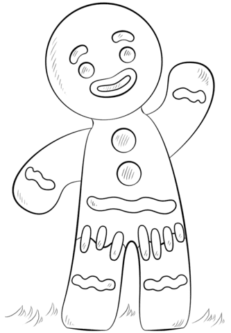 Gingerbread Man Printable For Children Coloring Page