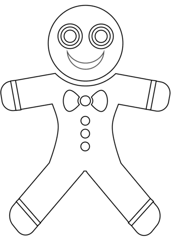 Gingerbread Man Printable For Kids Coloring Page