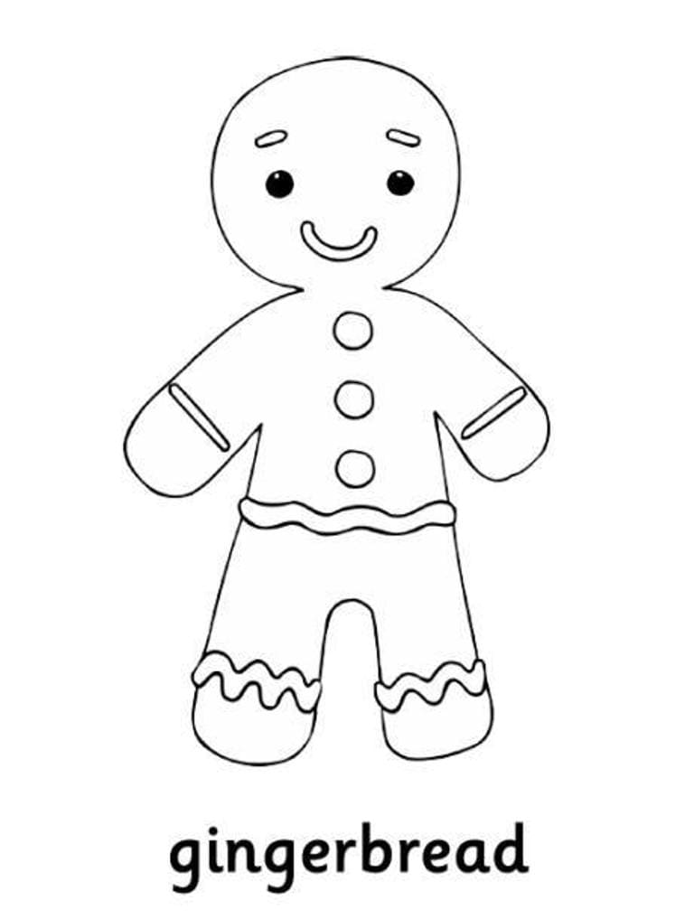 Gingerbread Man Staggering Coloring Page