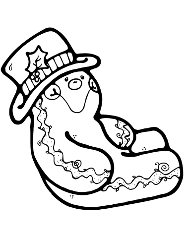Gingerbread Man Sweet Image Coloring Page