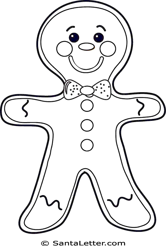 Gingerbread Man Sweet Coloring Page