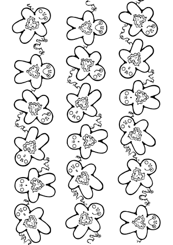 Gingerbread Pattern Picture Coloring Page