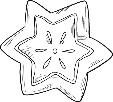 Gingerbread Star Image For Kids Coloring Page
