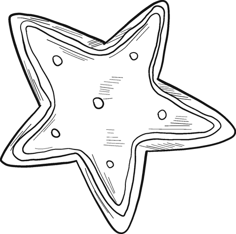 Gingerbread Star Picture Coloring Page