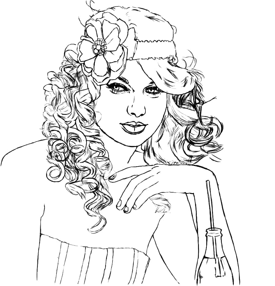 Glamorous Taylor Swift Coloring Page