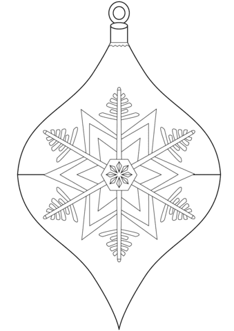 Happy Christmas Ornament For Kids Coloring Page