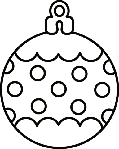 Happy Christmas Ornament Coloring Page