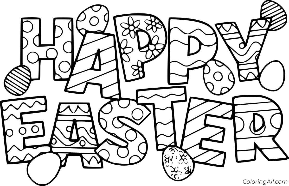 Happy Easter Doodle Image For Kids