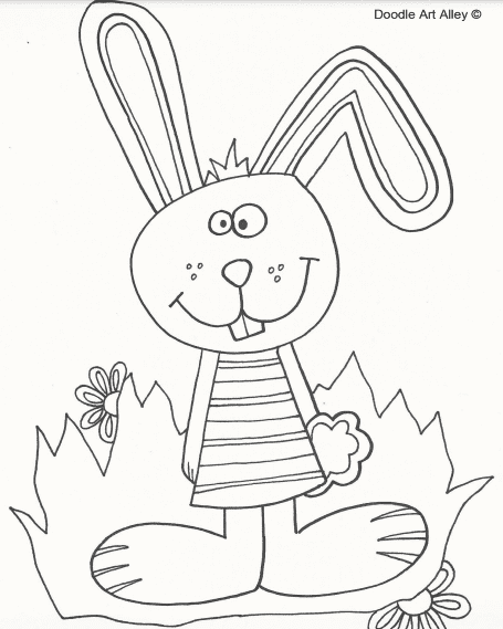 Happy Easter For Children Picture Coloring Page