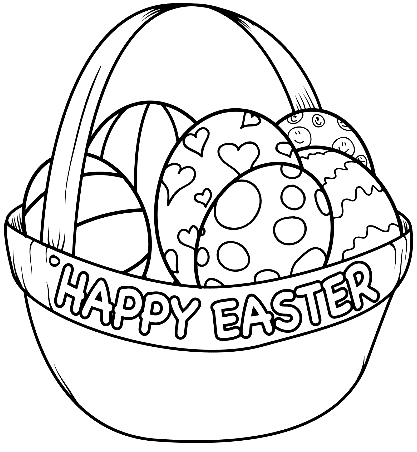 Happy Easter Picture For Kids Coloring Page