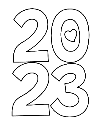 Happy New Year 2023 Picture Coloring Page