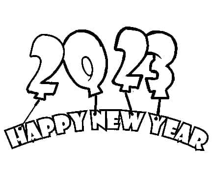 Happy New Year 2023 Sheets Coloring Page