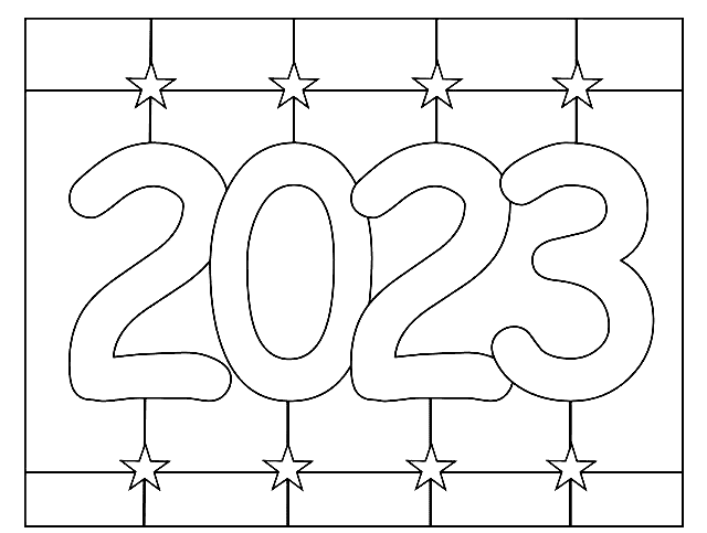 Happy New Year Image For Kids Coloring Page
