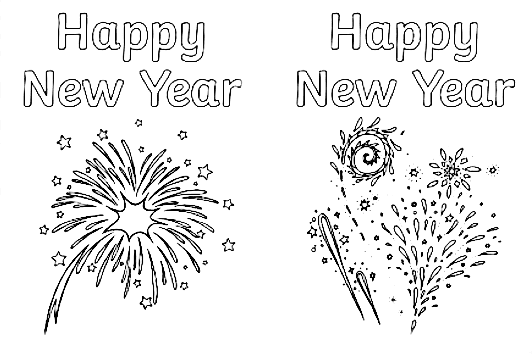 Happy New Year Picture 2023 Image For Kids Coloring Page