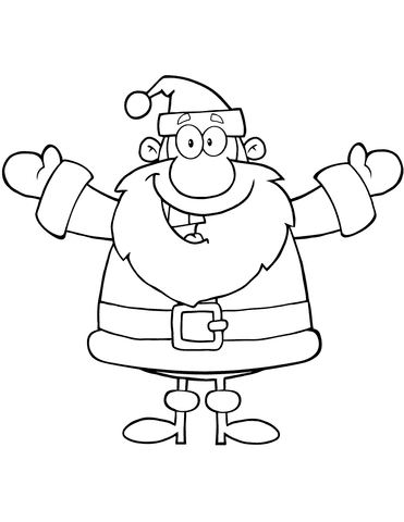 Happy Santa Claus with Open Arms for Hugging