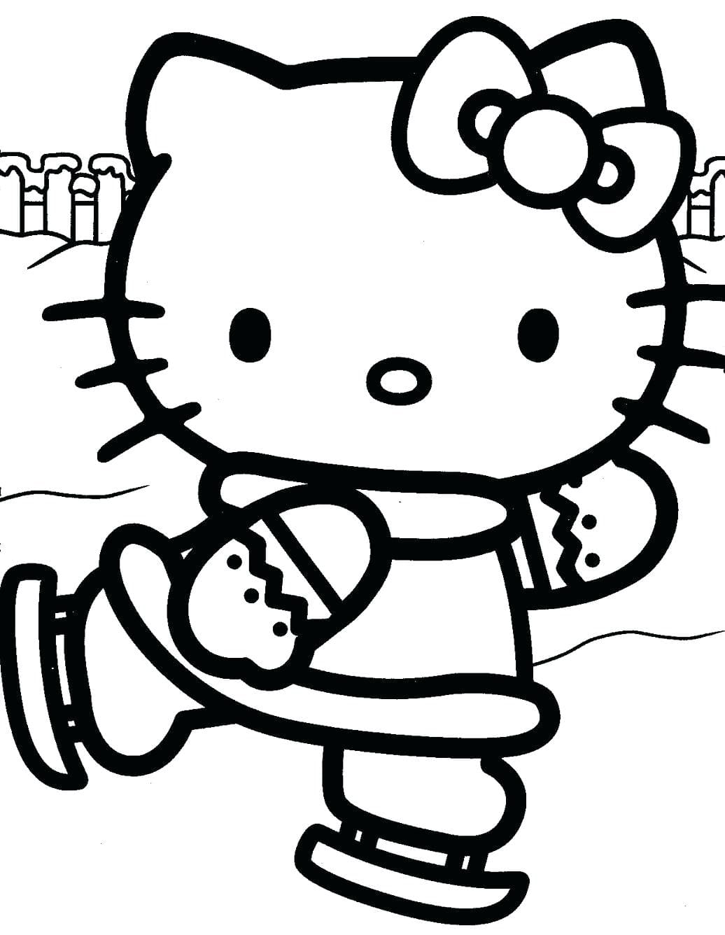 Hello Kitty Christmas Image Coloring Page