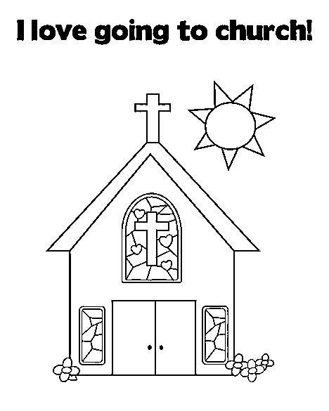 I Love Going To Church Image For Kids Coloring Page