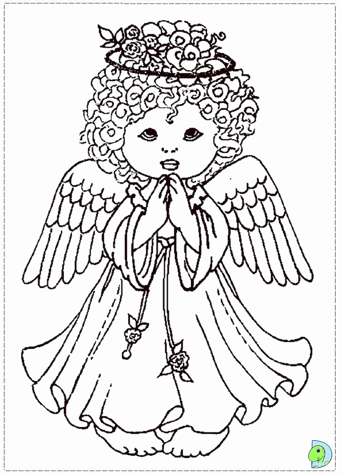 Image Of Christmas Angel Coloring Page