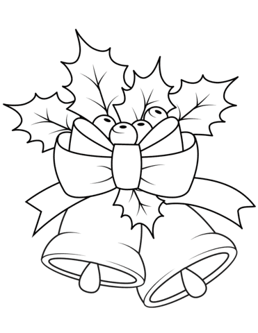 Image Of Christmas Bells Coloring Page