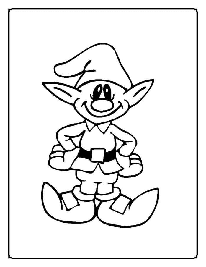 Image Of Christmas Elves Coloring Page