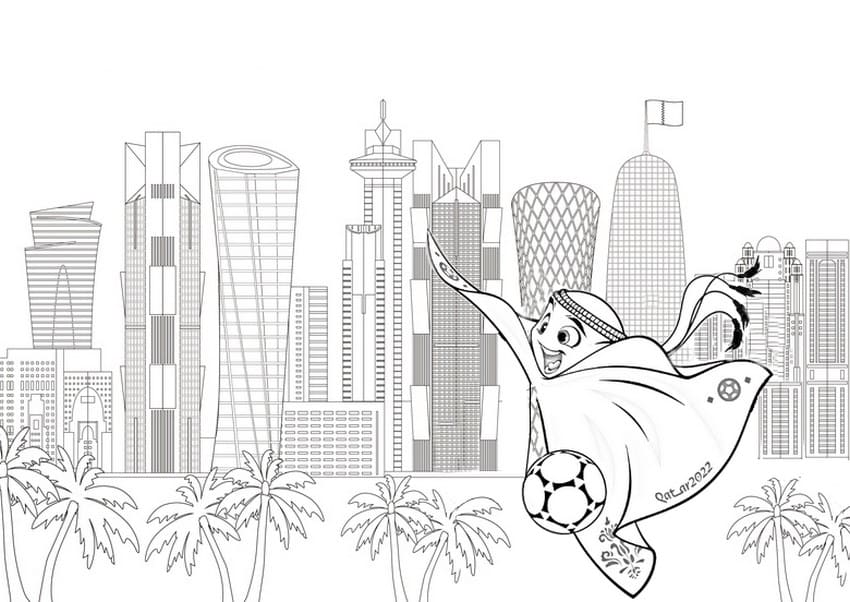Image Of FIFA World Cup 2022 Coloring Page