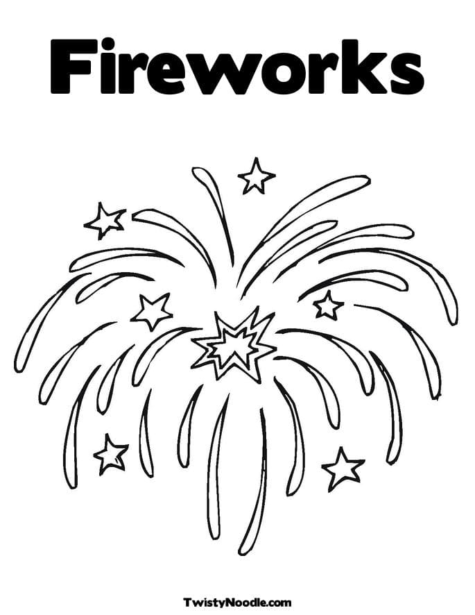 Image Of Fireworks Coloring Page