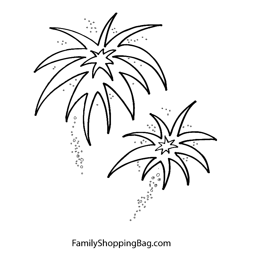 Image Of Fireworks Coloring Page