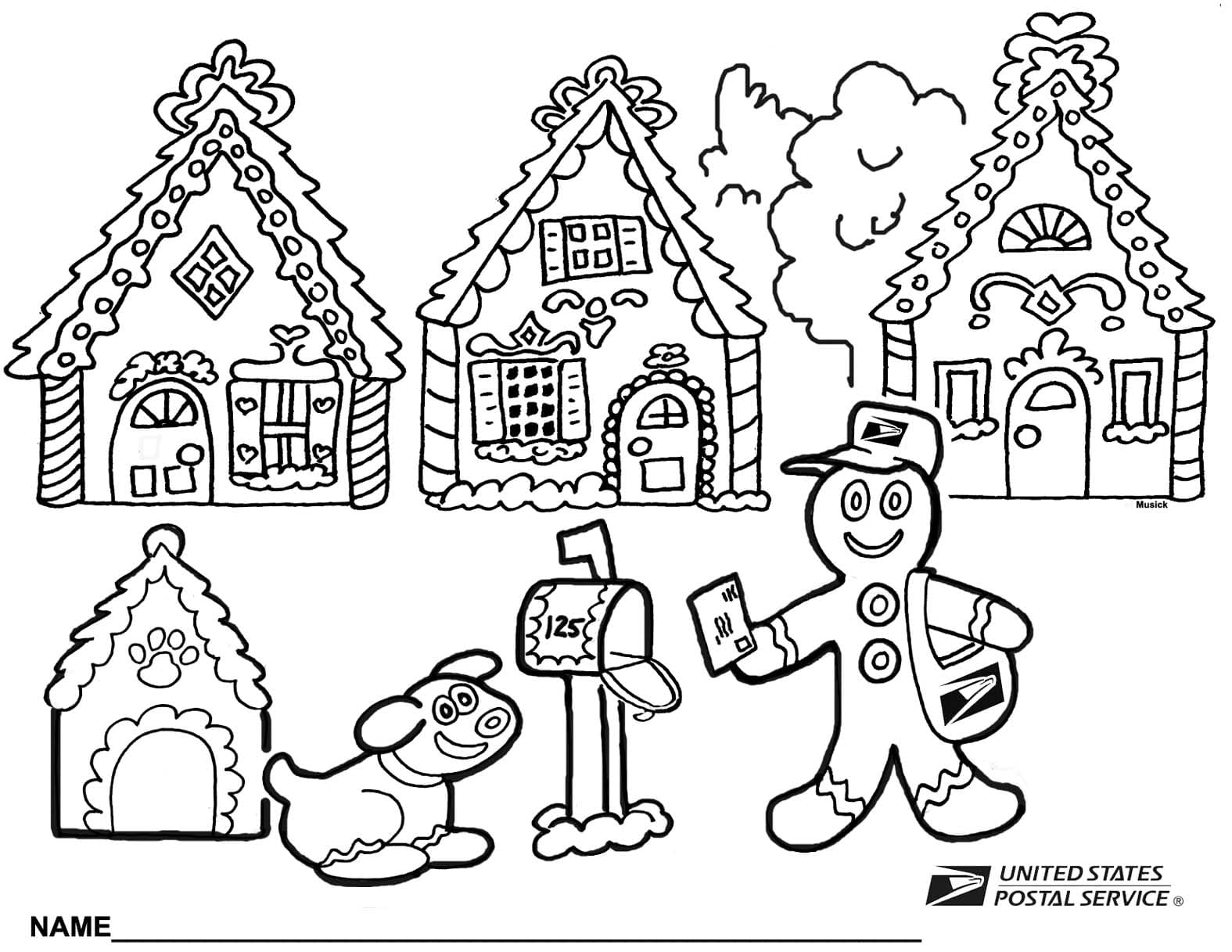 Image Of Gingerbread House Coloring Page