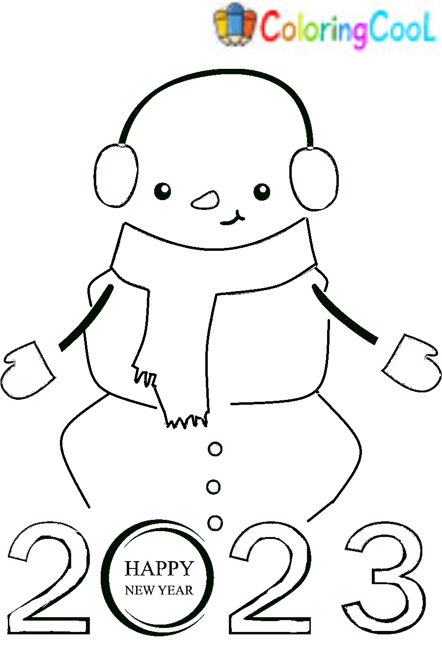 Image Of New Year 2023 Coloring Page