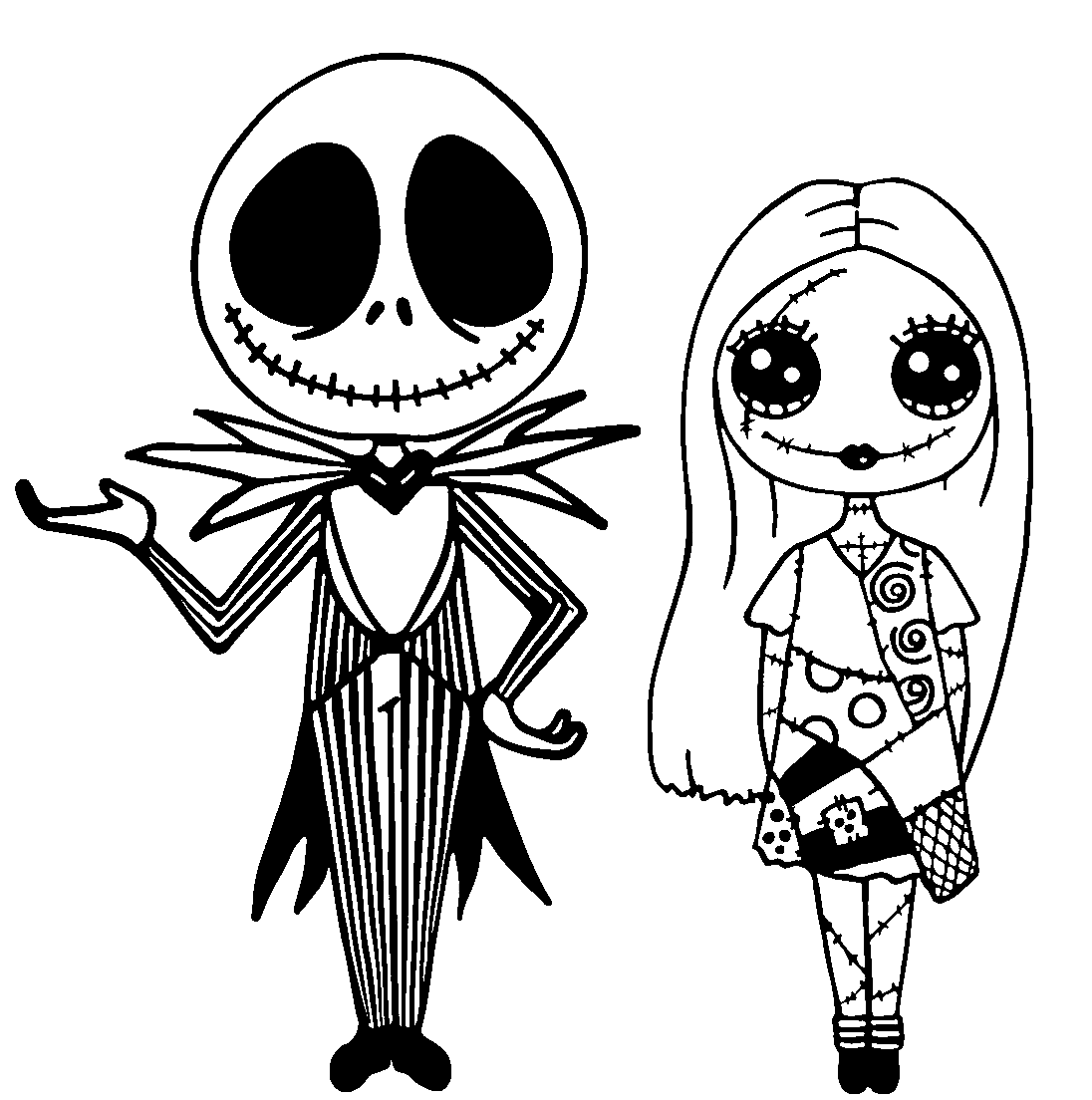 Jack And Sally Coloring Pages