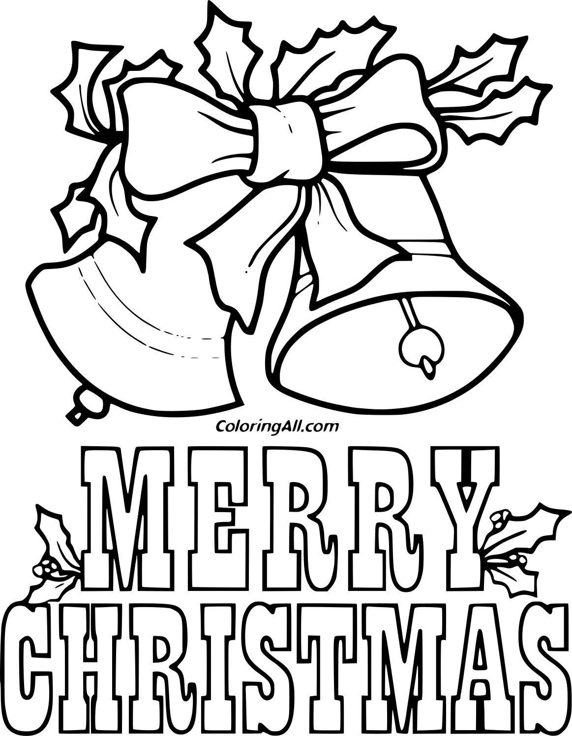 Jingle Bells And Merry Christmas For Kids Coloring Page