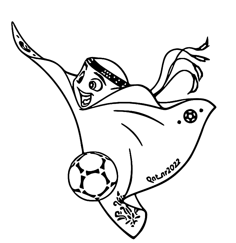 La’eeb Mascot World Cup Qatar 2022 Coloring Page