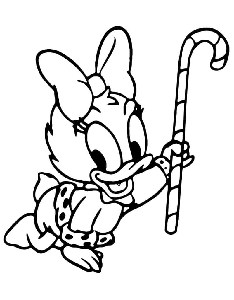 Little Daisy With Candy For Kids Coloring Page