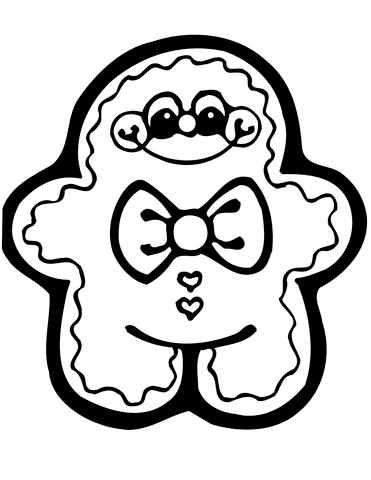 Lovely Gingerbread Man Coloring Page