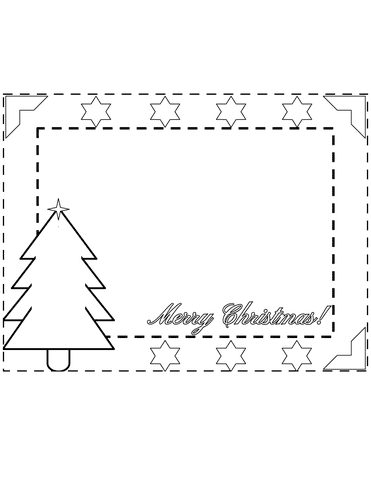 Merry Christmas Border Clip Art Coloring Page