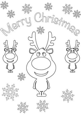 Merry Christmas Card For Kids Coloring Page
