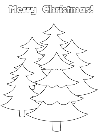 Merry Christmas Card With Trees