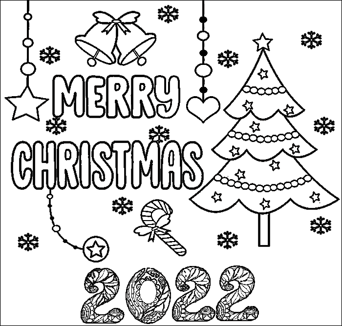 Merry Christmas For Children Coloring Page