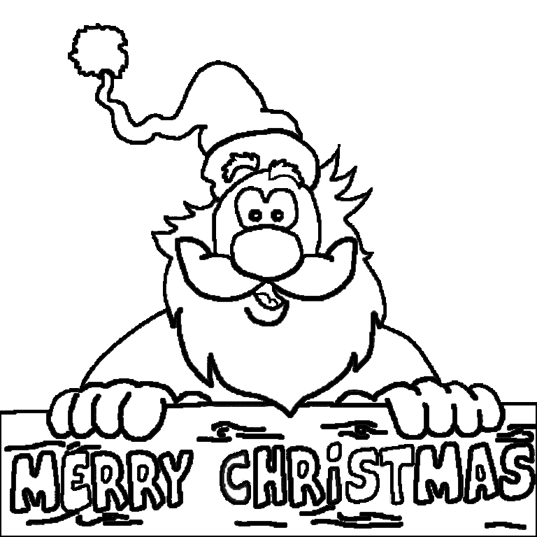 Merry Christmas For Kids Coloring Page