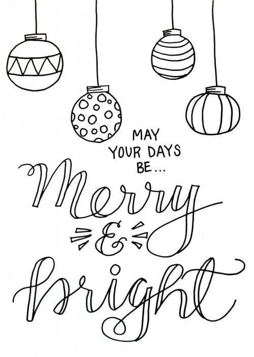Merry Christmas Free Printable Coloring Page