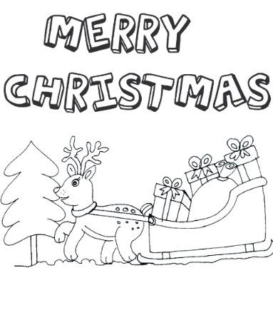 Merry Christmas Picture Coloring Page