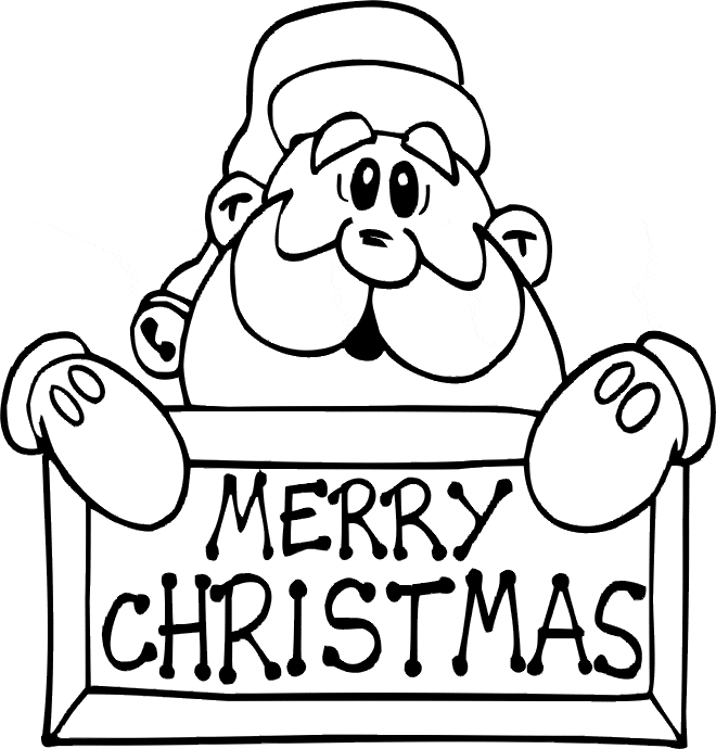 Merry Christmas Santa For Children Coloring Page
