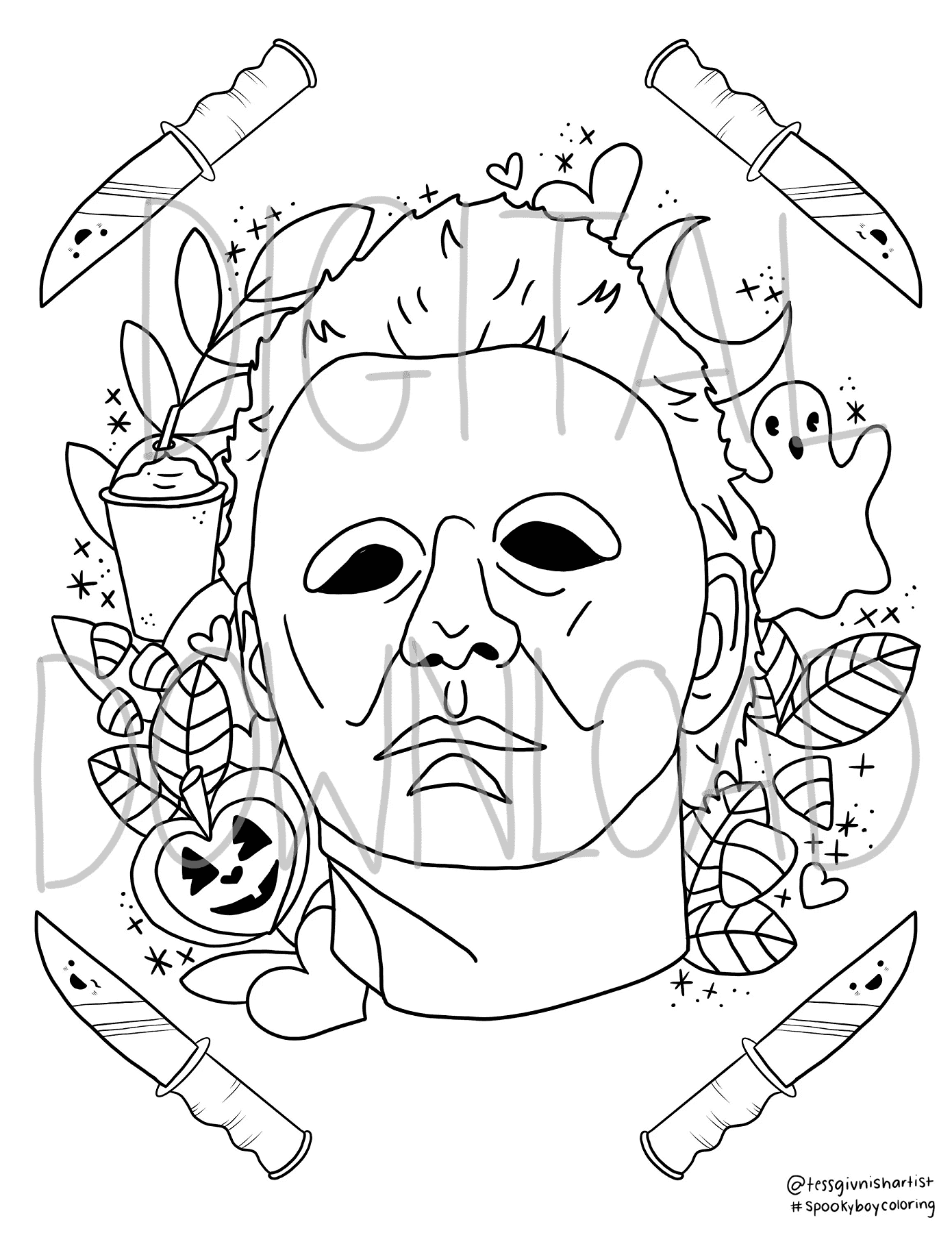 Michael Myers Free Printable Coloring Page